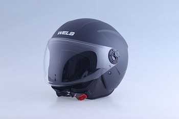 Шлем WELS 232S OpenFace, ЕАС DOT  (Чёрный матовый, S)